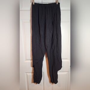 Mizono Vintage Unique Nylon Black Stretch Pull On Pants M